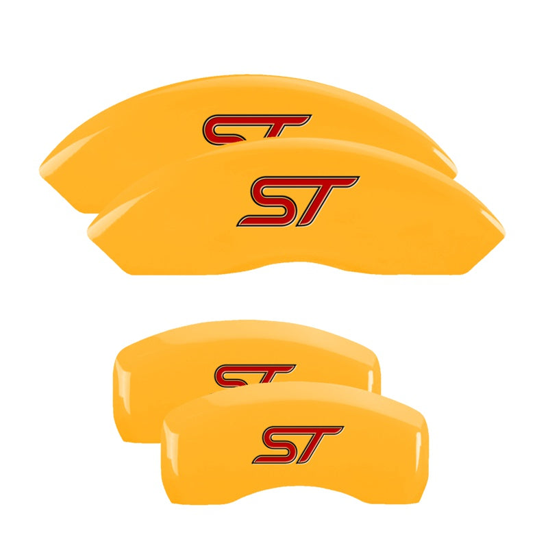 MGP Caliper Covers 10247SST1YL Set of 4: Yellow finish, Black ST (No Bolts)