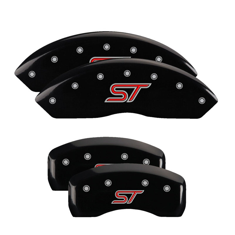 MGP Caliper Covers 10247SSTOBK Set of 4: Black finish, Silver ST