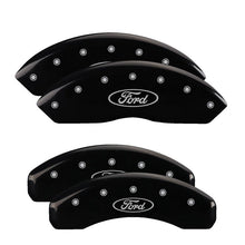 Load image into Gallery viewer, MGP Caliper Covers 10248SFRDBK Set of 4: Black finish, Silver Ford Oval Logo