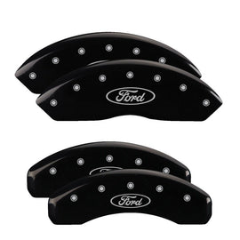 MGP Caliper Covers 10248SFRDBK Set of 4: Black finish, Silver Ford Oval Logo