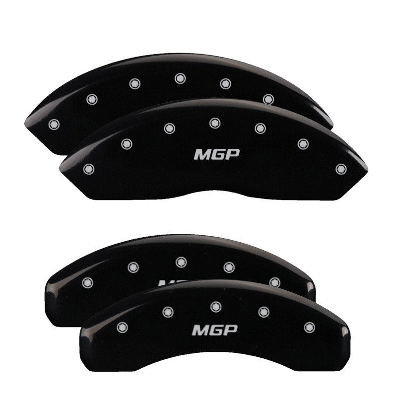 MGP Caliper Covers 10248SMGPBK Set of 4: Black finish, Silver MGP