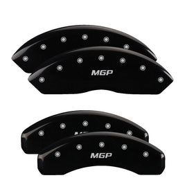 MGP Caliper Covers 10248SMGPBK Set of 4: Black finish, Silver MGP