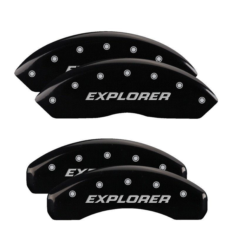 MGP Caliper Covers 10252SEXPBK Set of 4: Black finish, Silver Explorer (Pre-2011)
