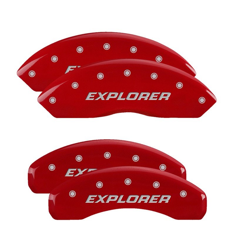 MGP Caliper Covers 10252SEXPRD Set of 4: Red finish, Silver Explorer (Pre-2011)