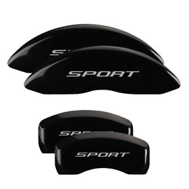 MGP Caliper Covers 10252SSP2BK Set of 4: Black finish, Silver Sport (2015, No Bolts)