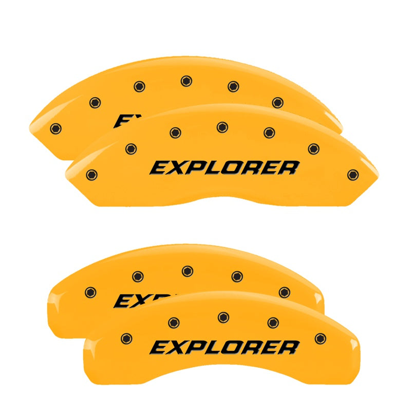 MGP Caliper Covers 10252SEXPYL Set of 4: Yellow finish, Black Explorer (Pre-2011)