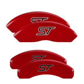 MGP Caliper Covers 10254SST1RD Set of 4: Red finish, Silver ST (No Bolts)