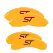 Load image into Gallery viewer, MGP Caliper Covers 10258SST1YL Set of 4: Yellow finish, Black ST (No Bolts)