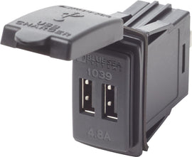BLUE SEA 1039-BSS 12/24VDC DUAL USB 4.8A SWMNT