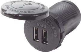 BLUE SEA 1045-BSS 12/24VDC SOCKET DUAL USB