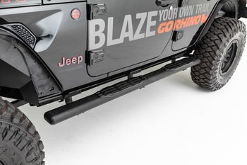Go Rhino 105450673T 5" side steps provide enhanced vehicle access with wide step area