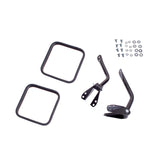 Omix 1100111 Door Mirror Kit; Black; 7 in. Square Mirror; Left And Right;