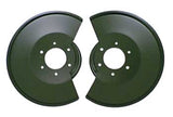 Omix 1121202 Disc Brake Dust Shield; Front; w/2-Bolt Caliper; Black; Pair;