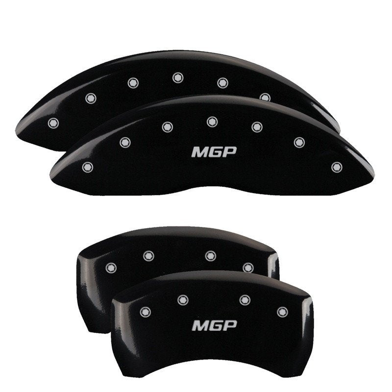 MGP Caliper Covers 11221SMGPBK Set of 4: Black finish, Silver MGP