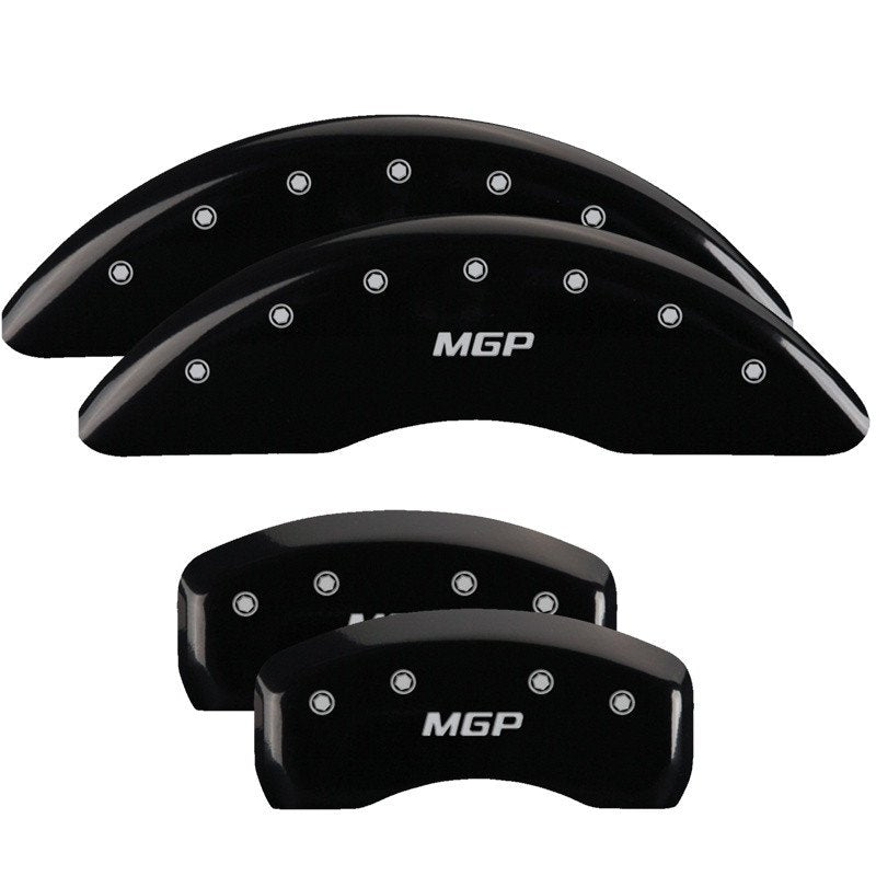 MGP Caliper Covers 11223SMGPBK Set of 4: Black finish, Silver MGP