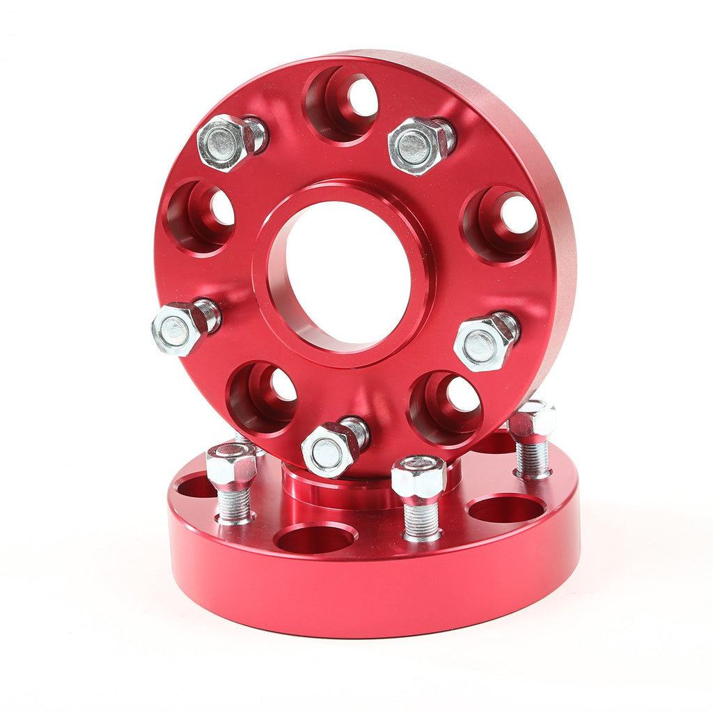 Alloy USA 11303 Wheel Spacer Kit, 1.25 Inch, Red, 5x5; 99-04 Jeep Grand Cherokee WJ