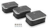 Holley 120-105 3X2 Air Cleaners - Finned with S&B filters - Set of 3