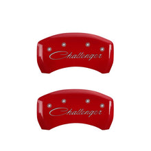 Load image into Gallery viewer, MGP Caliper Covers 12001SCLSRD Set of 4: Red finish, Silver Challenger (Cursive)