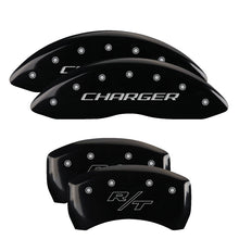 Load image into Gallery viewer, MGP Caliper Covers 12001SCHRBK Set of 4: Black finish, Silver Charger / RT