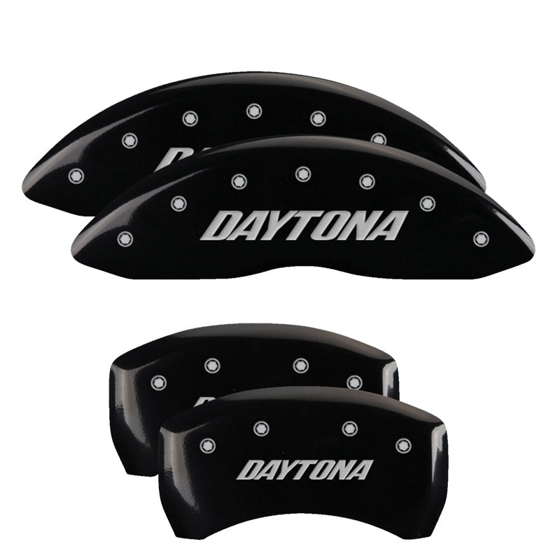 MGP Caliper Covers 12001SDAYBK Set of 4: Black finish, Silver Daytona
