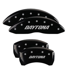 Load image into Gallery viewer, MGP Caliper Covers 12001SDAYBK Set of 4: Black finish, Silver Daytona