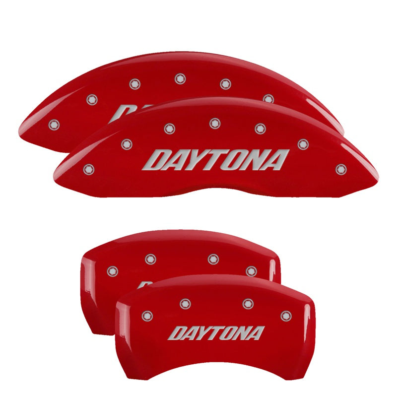 MGP Caliper Covers 12001SDAYRD Set of 4: Red finish, Silver Daytona