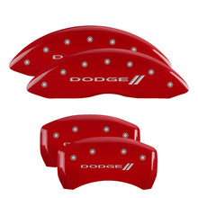 Load image into Gallery viewer, MGP Caliper Covers 12001SDD3RD Set of 4: Red finish, Silver Dodge ll