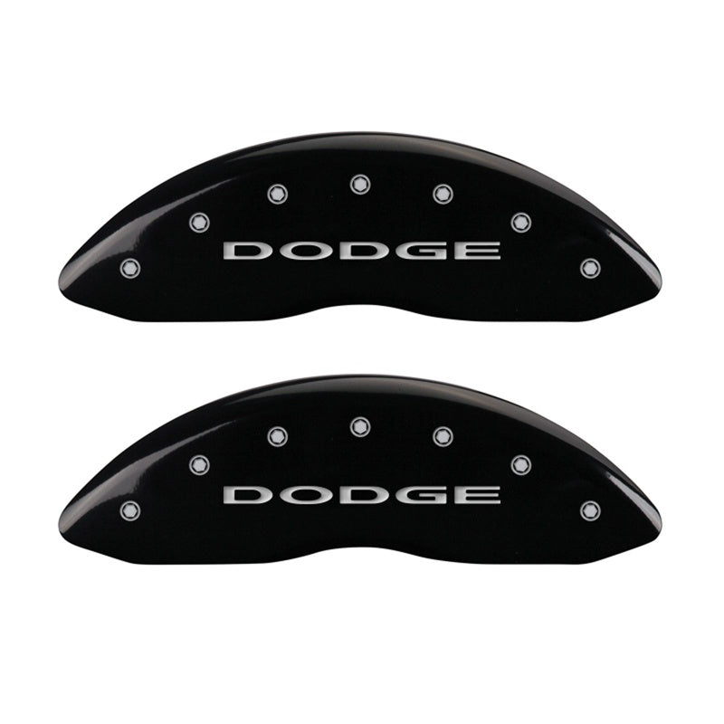 MGP Caliper Covers 12002FDD4BK Front Set of 2: Black finish, Silver Dodge (No Stripes)