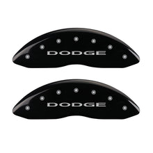 Load image into Gallery viewer, MGP Caliper Covers 12002FDD4BK Front Set of 2: Black finish, Silver Dodge (No Stripes)