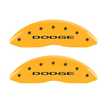 Load image into Gallery viewer, MGP Caliper Covers 12002FDD4YL Front Set of 2: Yellow finish, Black Dodge (No Stripes)
