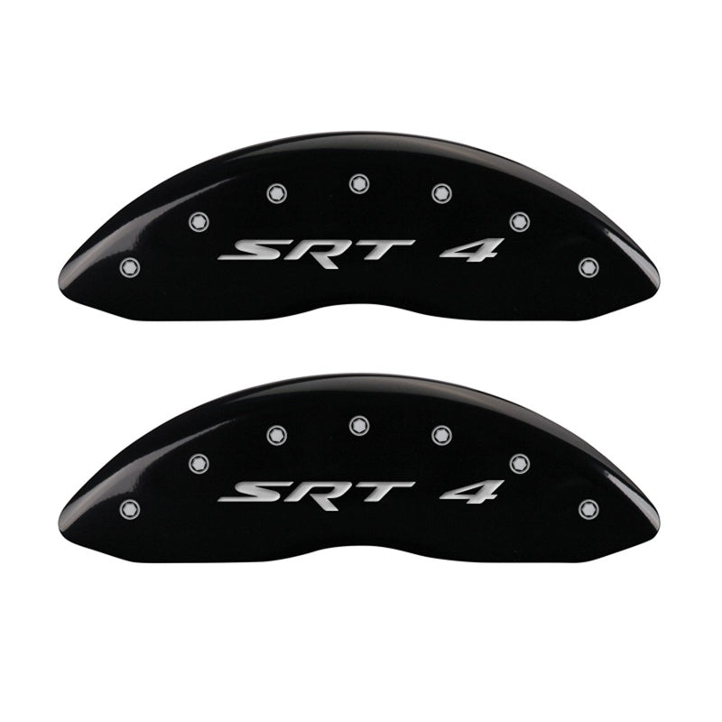 MGP Caliper Covers 12002FSR4BK Front Set of 2: Black finish, Silver SRT 4