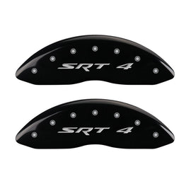 MGP Caliper Covers 12002FSR4BK Front Set of 2: Black finish, Silver SRT 4