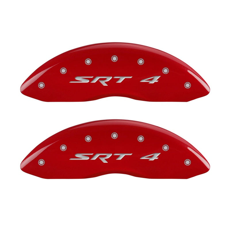 MGP Caliper Covers 12002FSR4RD Front Set of 2: Red finish, Silver SRT 4