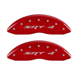 MGP Caliper Covers 12002FSR4RD Front Set of 2: Red finish, Silver SRT 4