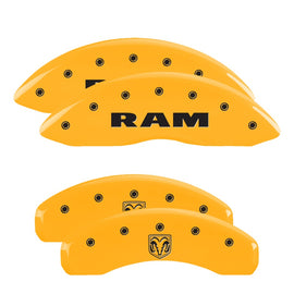 MGP Caliper Covers 12043SRMHYL Set of 4: Yellow finish, Black RAM / RAMHEAD
