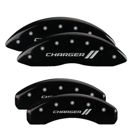 MGP Caliper Covers 12088SCH1BK Set of 4: Black finish, Silver Charger ll
