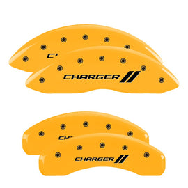 MGP Caliper Covers 12088SCH1YL Set of 4: Yellow finish, Black Charger ll