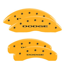Load image into Gallery viewer, MGP Caliper Covers 12088SDD4YL Set of 4: Yellow finish, Black Dodge (No Stripes)