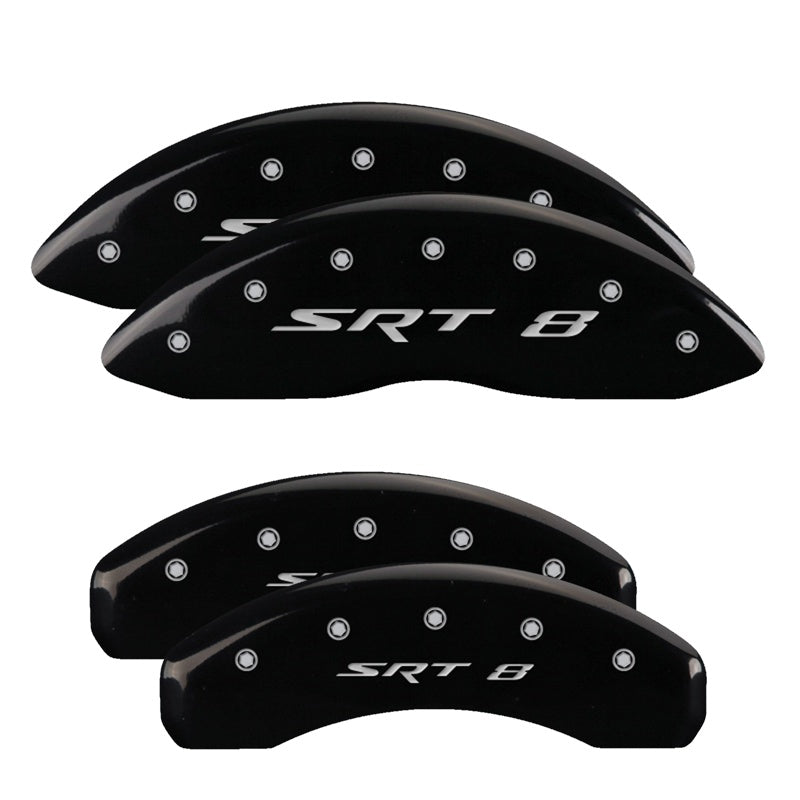 MGP Caliper Covers 12088SSR8BK Set of 4: Black finish, Silver SRT 8