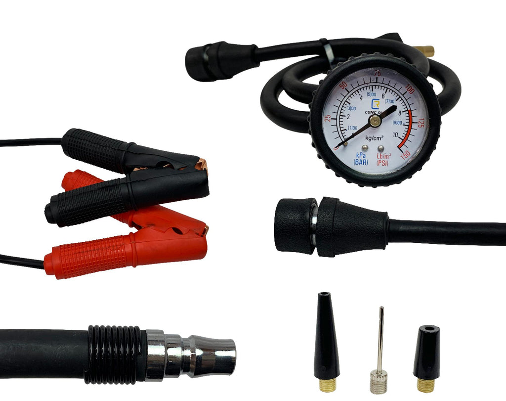 Air Compressor System 5.6 CFM With Storage Bag Hose & Attachments Single Motor Up Down Air