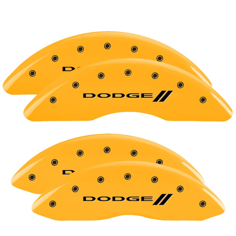 MGP Caliper Covers 12124SDD3YL Set of 4: Yellow finish, Black Dodge ll