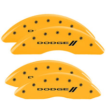 Load image into Gallery viewer, MGP Caliper Covers 12124SDD3YL Set of 4: Yellow finish, Black Dodge ll