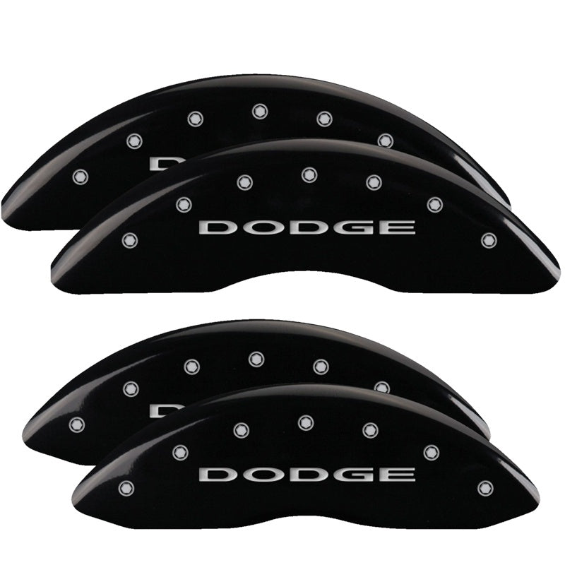 MGP Caliper Covers 12124SDD4BK Set of 4: Black finish, Silver Dodge (No Stripes)