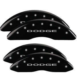 MGP Caliper Covers 12124SDD4BK Set of 4: Black finish, Silver Dodge (No Stripes)