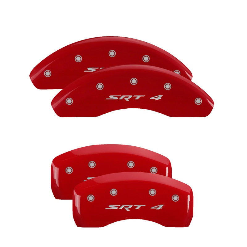 MGP Caliper Covers 12127SSR4RD Set of 4: Red finish, Silver SRT 4
