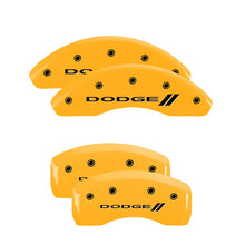 Load image into Gallery viewer, MGP Caliper Covers 12135SDD3YL Set of 4: Yellow finish, Black Dodge ll
