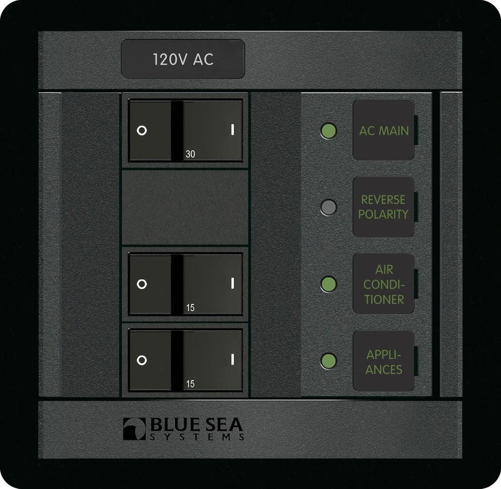 BLUE SEA 1214-BSS PANEL 360 120VAC 2POS W/MAIN FR