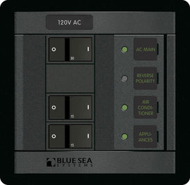 BLUE SEA 1214-BSS PANEL 360 120VAC 2POS W/MAIN FR