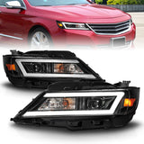 ANZO USA 121574 Black Housing Square Projector Headlights w/ Plank Style Design