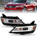 ANZO USA 121575 Chrome Housing Square Projector Headlights w/ Plank Style Design